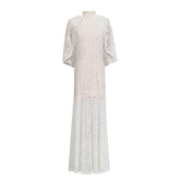 GracefulElegant Dress  Light Luxury Embroidered Chic Transparent Shawl Dress for